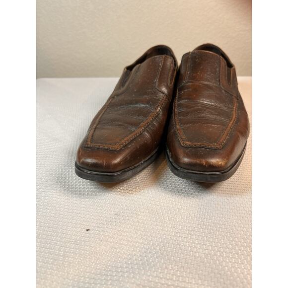 SANTONI Men's Dark Brown Leather Blaze Venetian Loafer Dress Shoe 9 US D - Picture 9 of 14